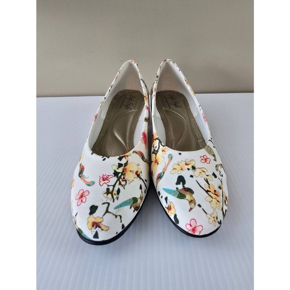 Soft Style Hush Puppies Pumps Floral Sz 7 - Picture 2 of 8